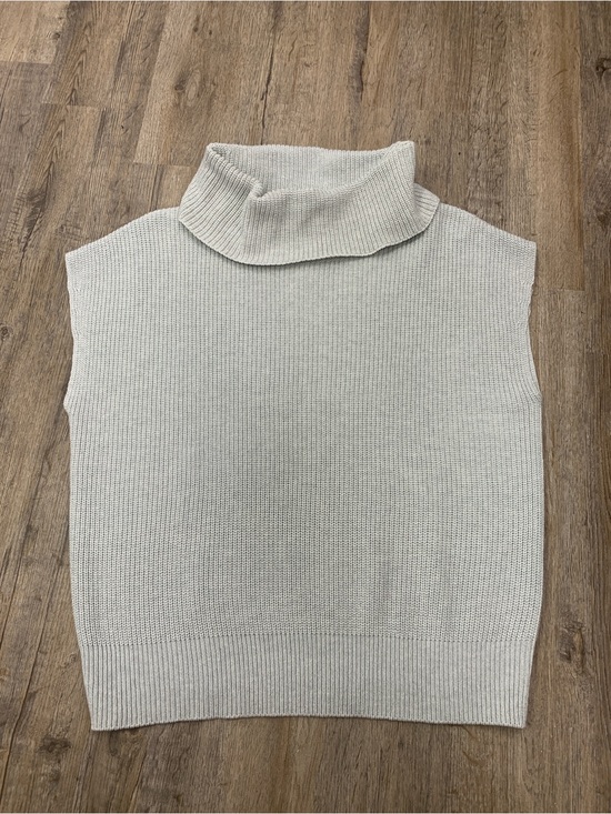 MELISSA NEPTON Tops - MELISSA NEPTON Cream Knit Sleeveless Turtleneck Tank
